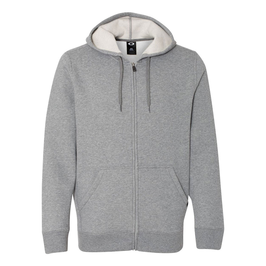 Download Oakley Men's Heather Grey Cotton Blend Hooded Full-Zip ...