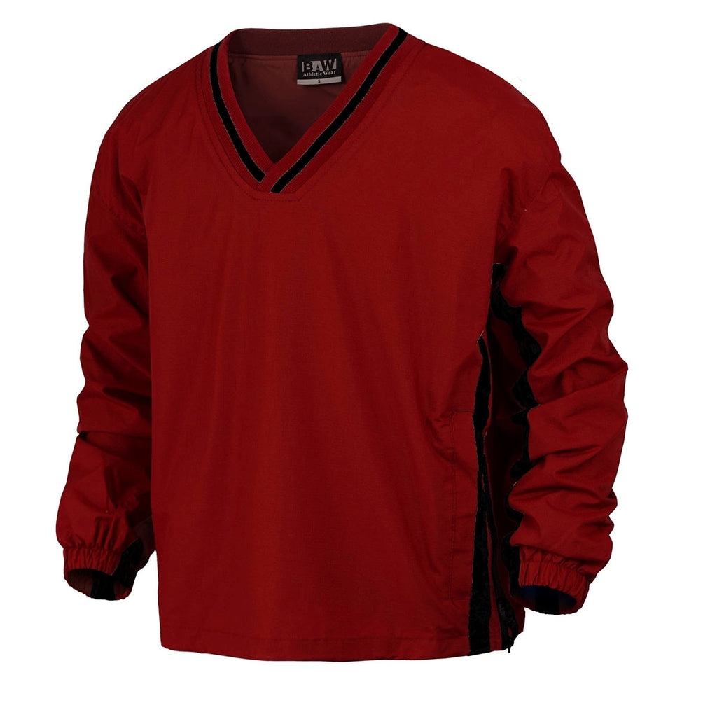 red and black pullover