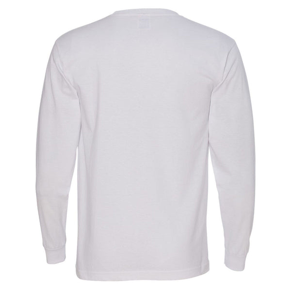 Bayside Men's White USA-Made 100% Cotton Long Sleeve T-Shirt