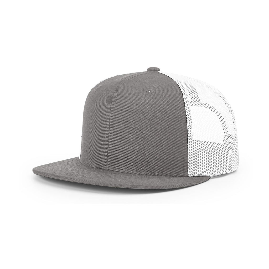 Download Richardson Charcoal/White Mesh Back Wool Blend Flatbill Trucker Hat