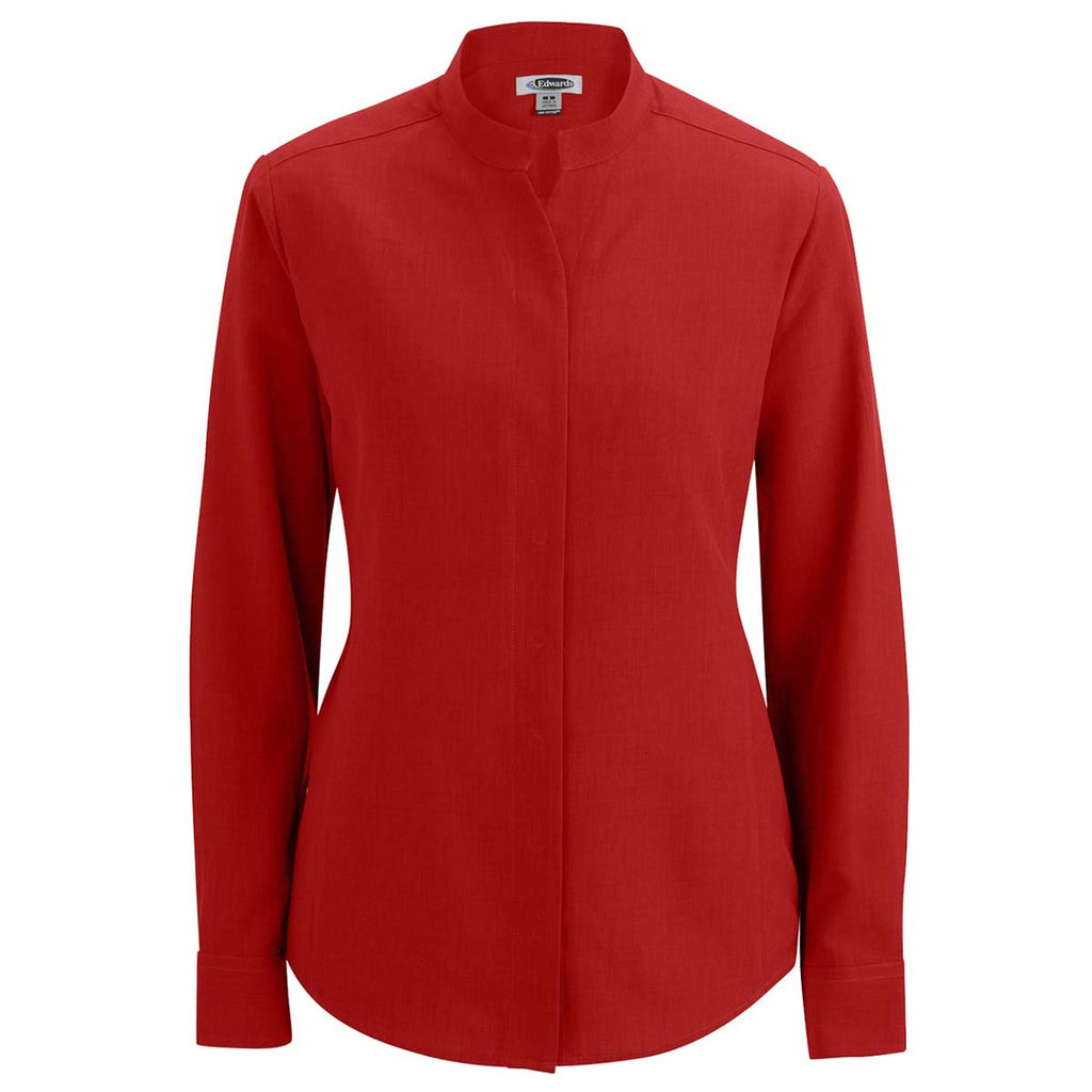 women's red shirt with collar