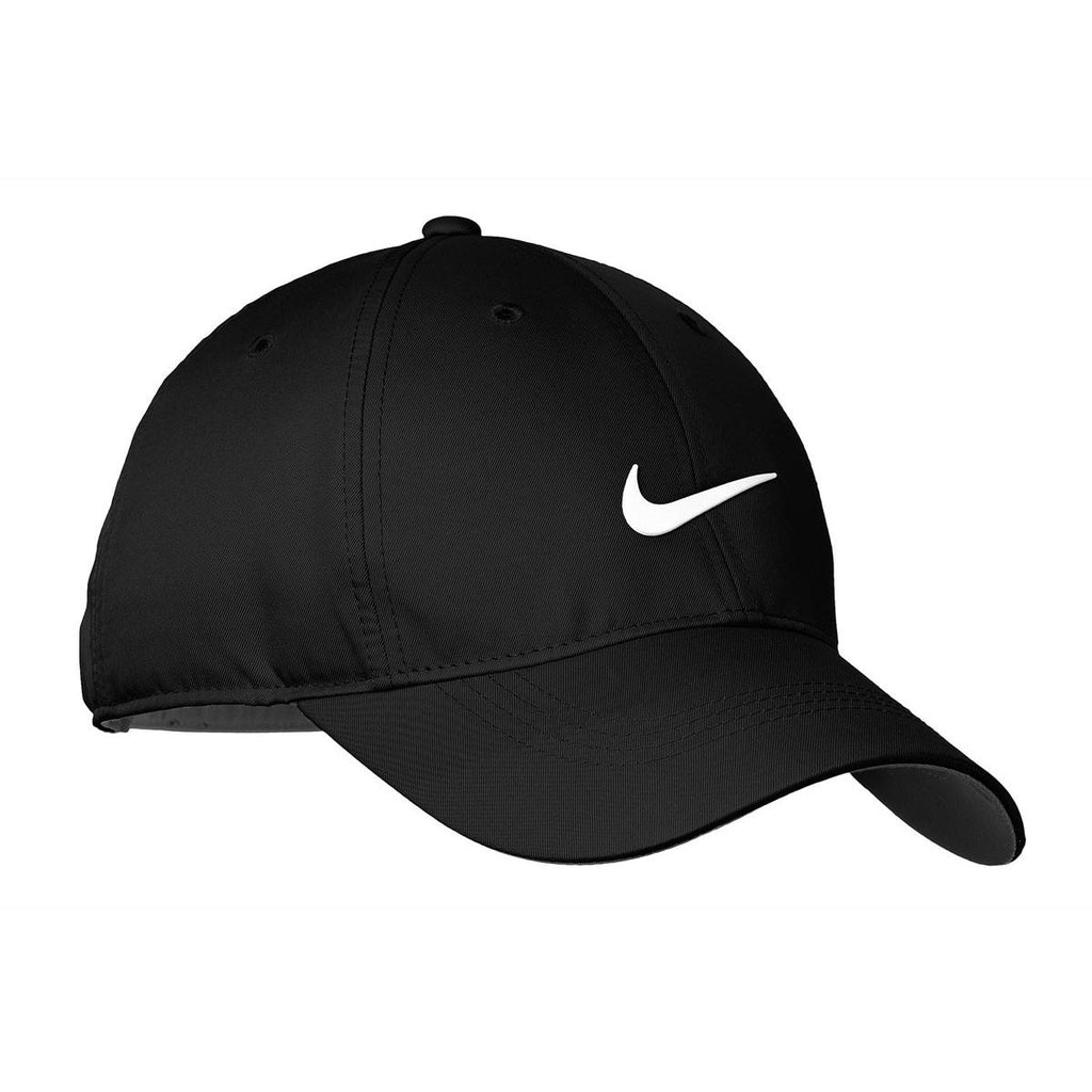 Custom Logo Nike Golf Black Dri-FIT Swoosh Front Cap | Add Your Logo