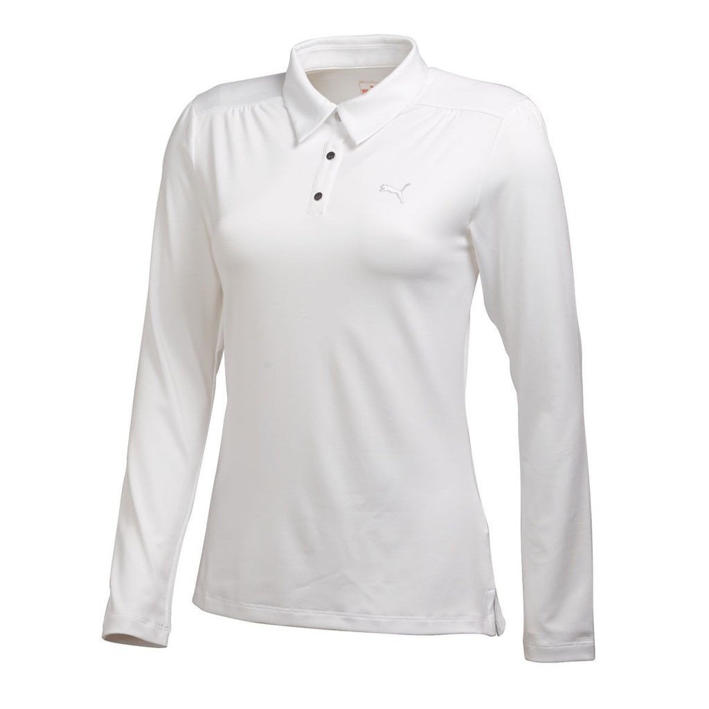 white long sleeve polo shirt womens