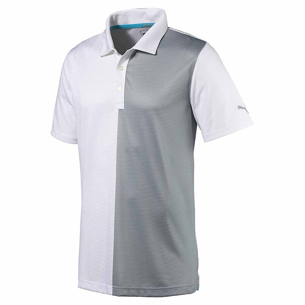 Puma Golf Men's Bright White Bisected Golf Polo