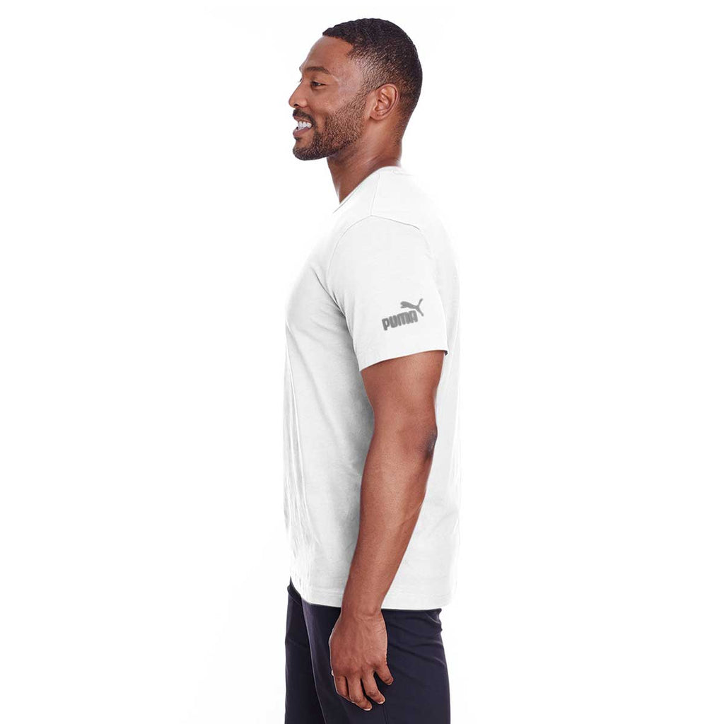 Puma Sport Men S White Quiet Shade Essential Logo T Shirt