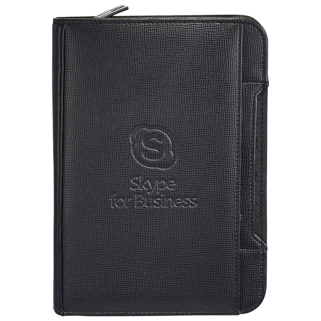 Luxe Black Jr. Zippered Padfolio