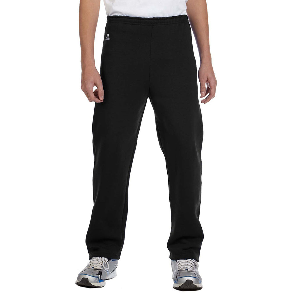 Russell Athletic Youth Black Dri-Power Fleece Open-Bottom Pant