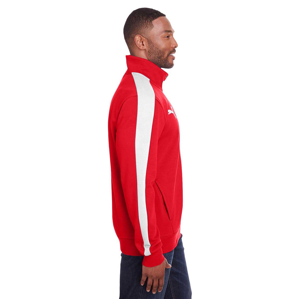 Puma Sport Men's Hi Red/White P48 Fleece Track Jacket