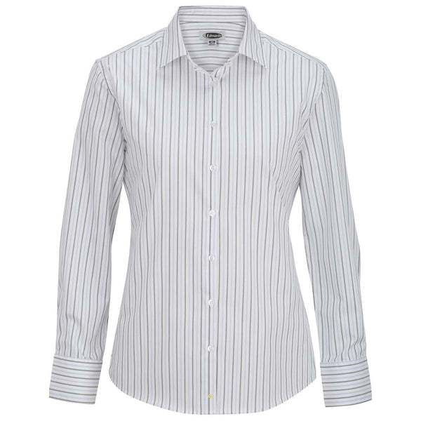 Edwards Women's Lavender Double Stripe Poplin Shirt