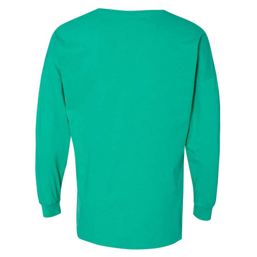 Comfort Colors Women's Island Green Garment-Dyed Drop-Shoulder Long Sl