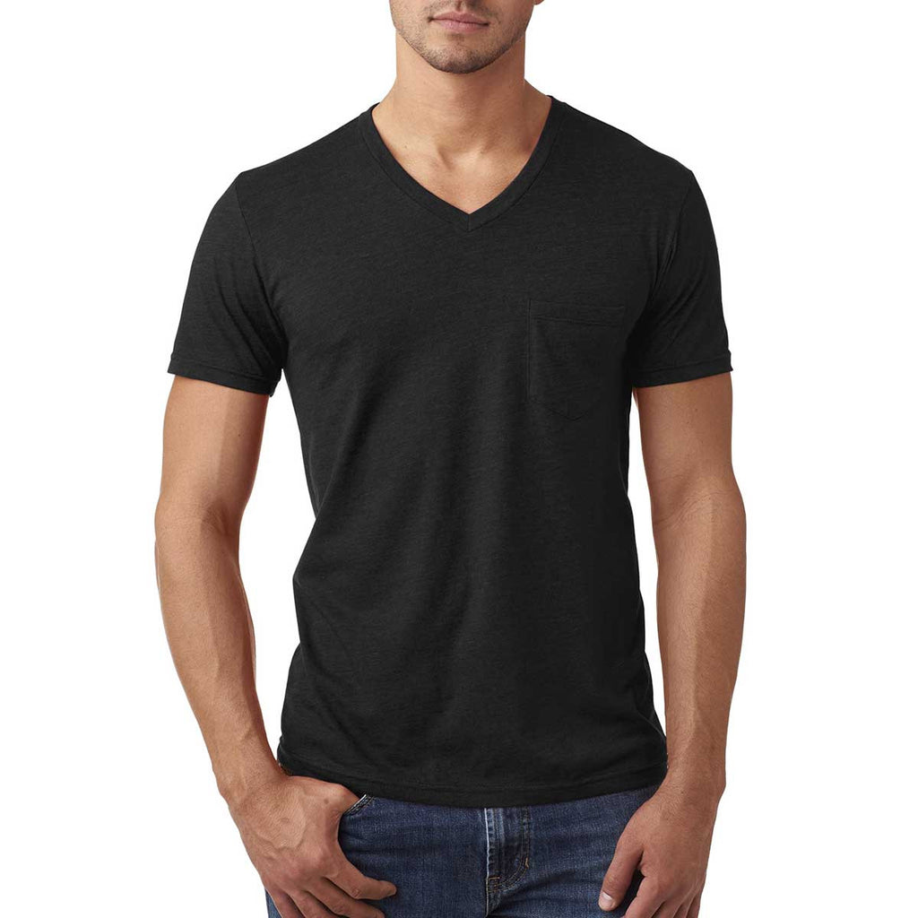 Next Level Men's Black CVC Tee with Pocket