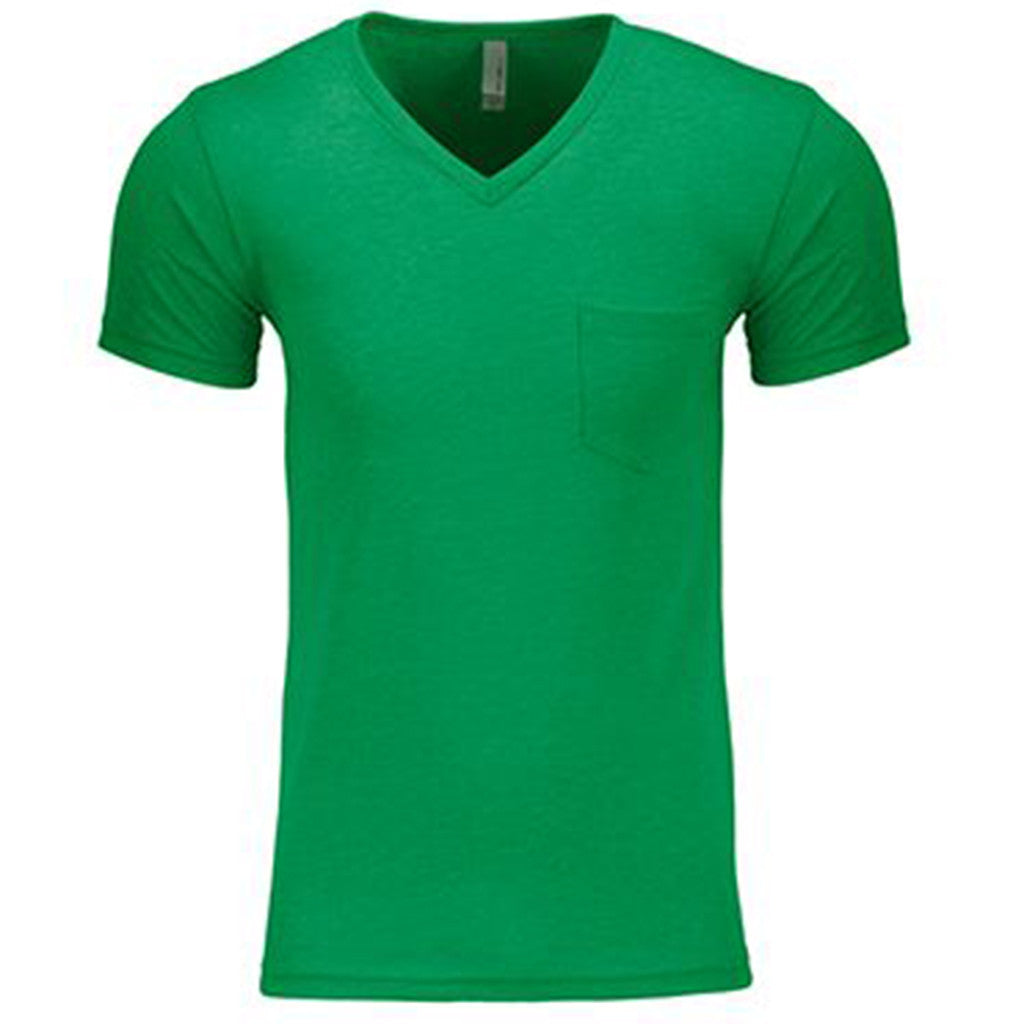 Next Level Men's Kelly Green CVC Tee with Pocket