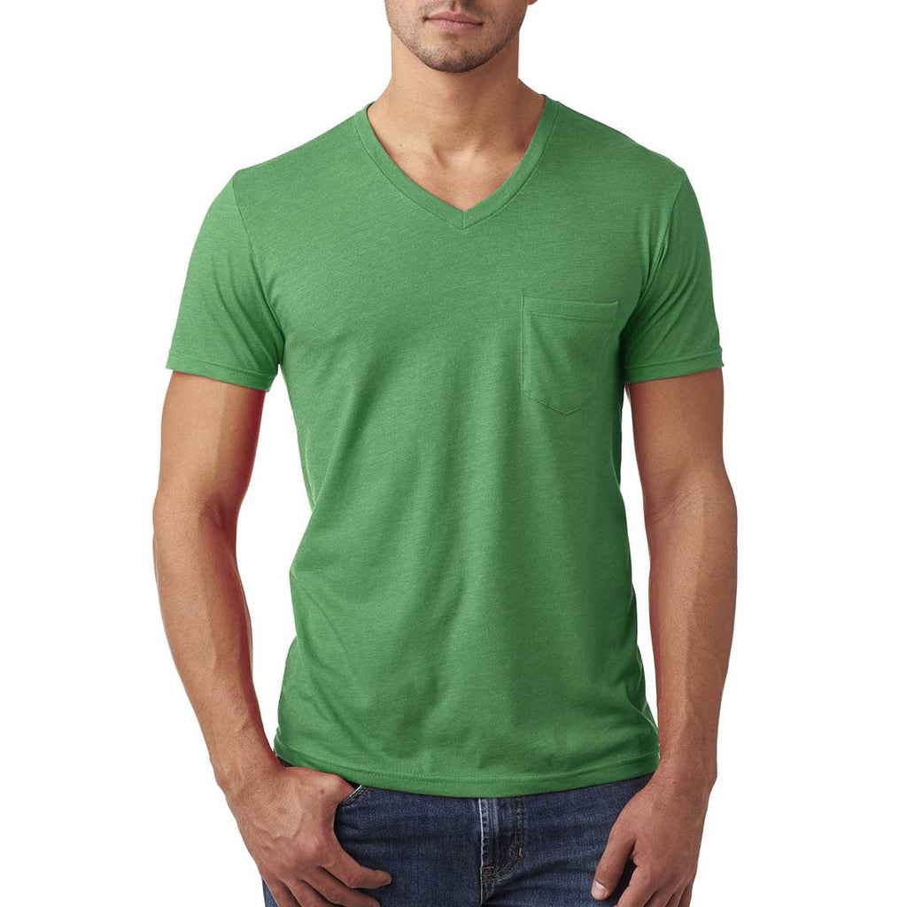 Next Level Men's Kelly Green CVC Tee with Pocket