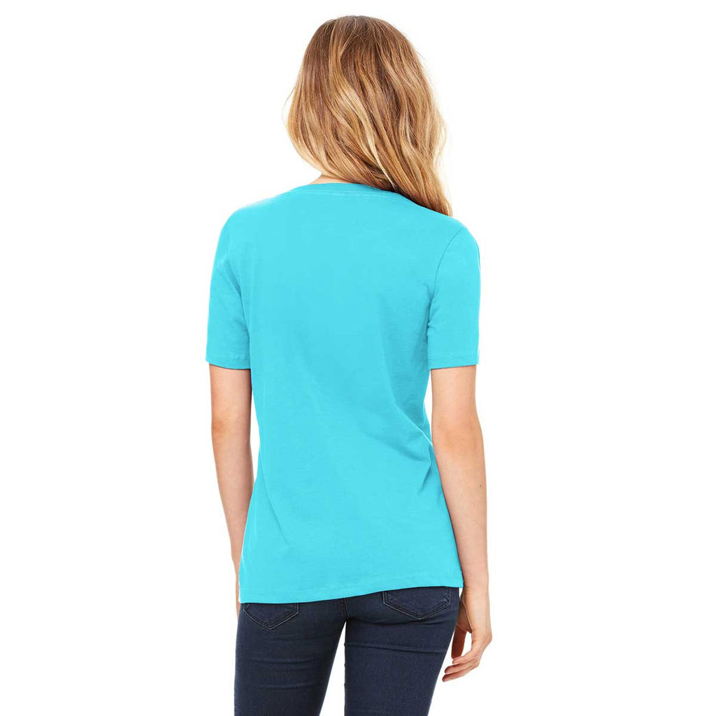 Bella + Canvas Women's Turquoise Relaxed Jersey Short-Sleeve V-Neck T-