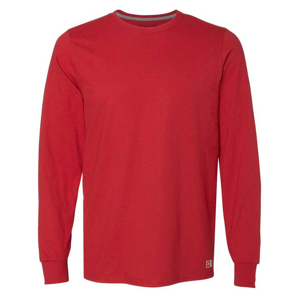 red long sleeve athletic shirt