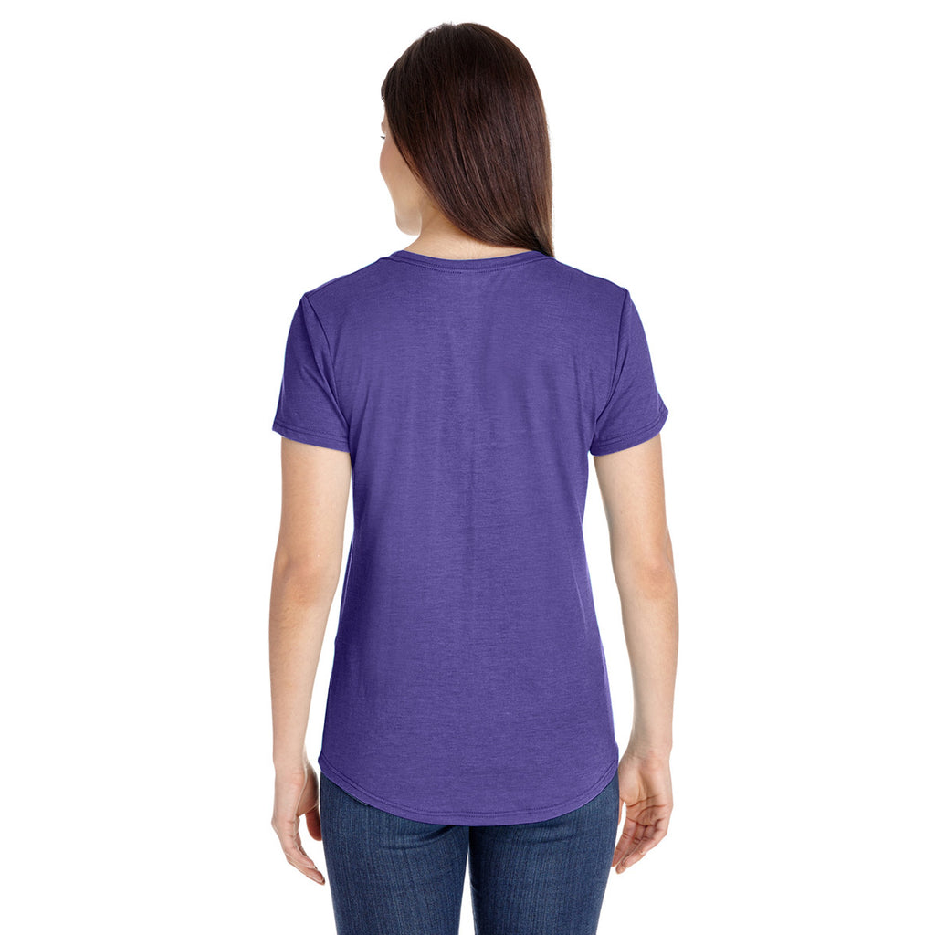 Download Anvil Women's Heather Purple Triblend Scoop Neck T-Shirt