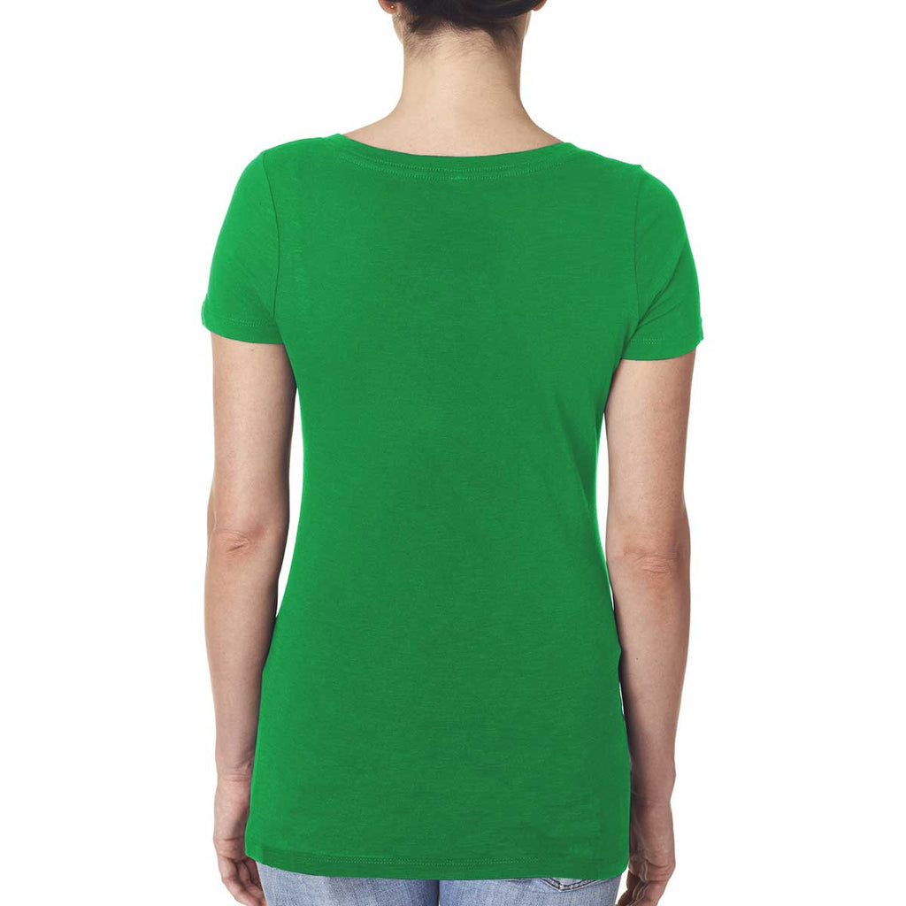 Next Level Women's Kelly Green Slub Crossover V-Neck Tee