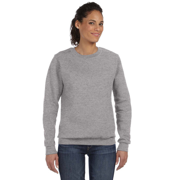 Anvil Women's Heather Grey Crewneck Fleece Sweatshirt