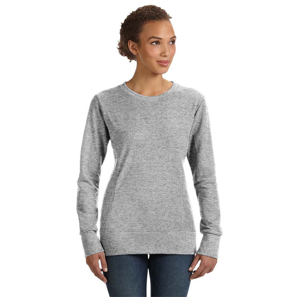 Anvil Women's Heather Grey Mid-Scoop French Terry Sweatshirt