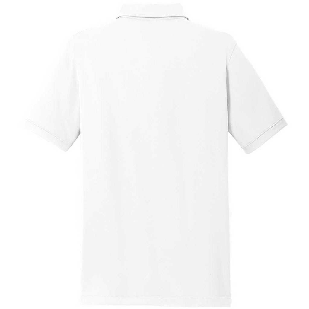 white dri fit polo shirt