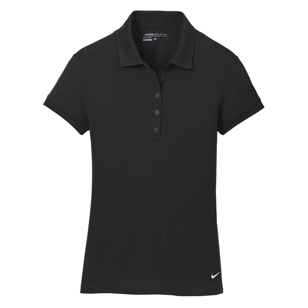 women's black dri fit polo