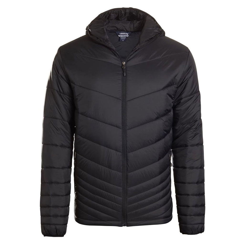 Landway Men's Black Momentum Polyloft Hooded Puffer