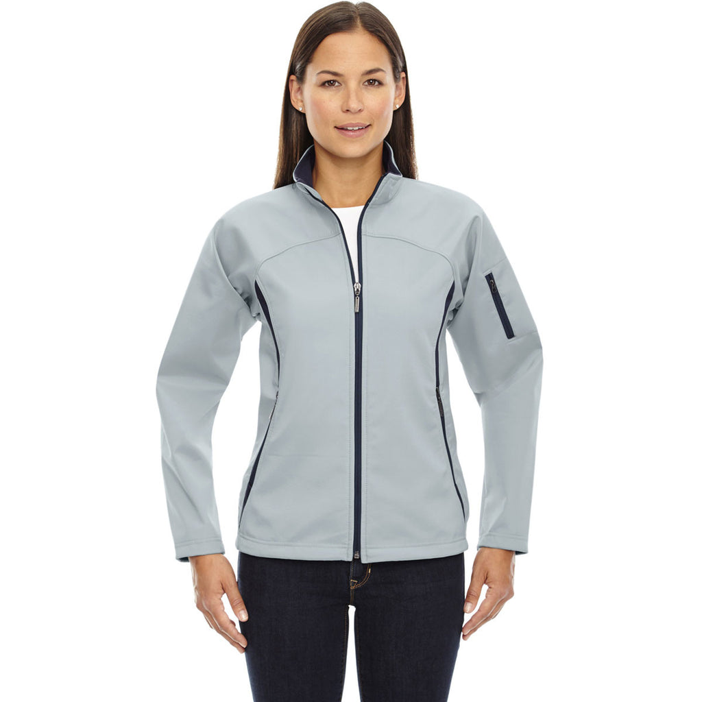 North End Women's Opal Blue Three-Layer Fleece Bonded Performance Soft