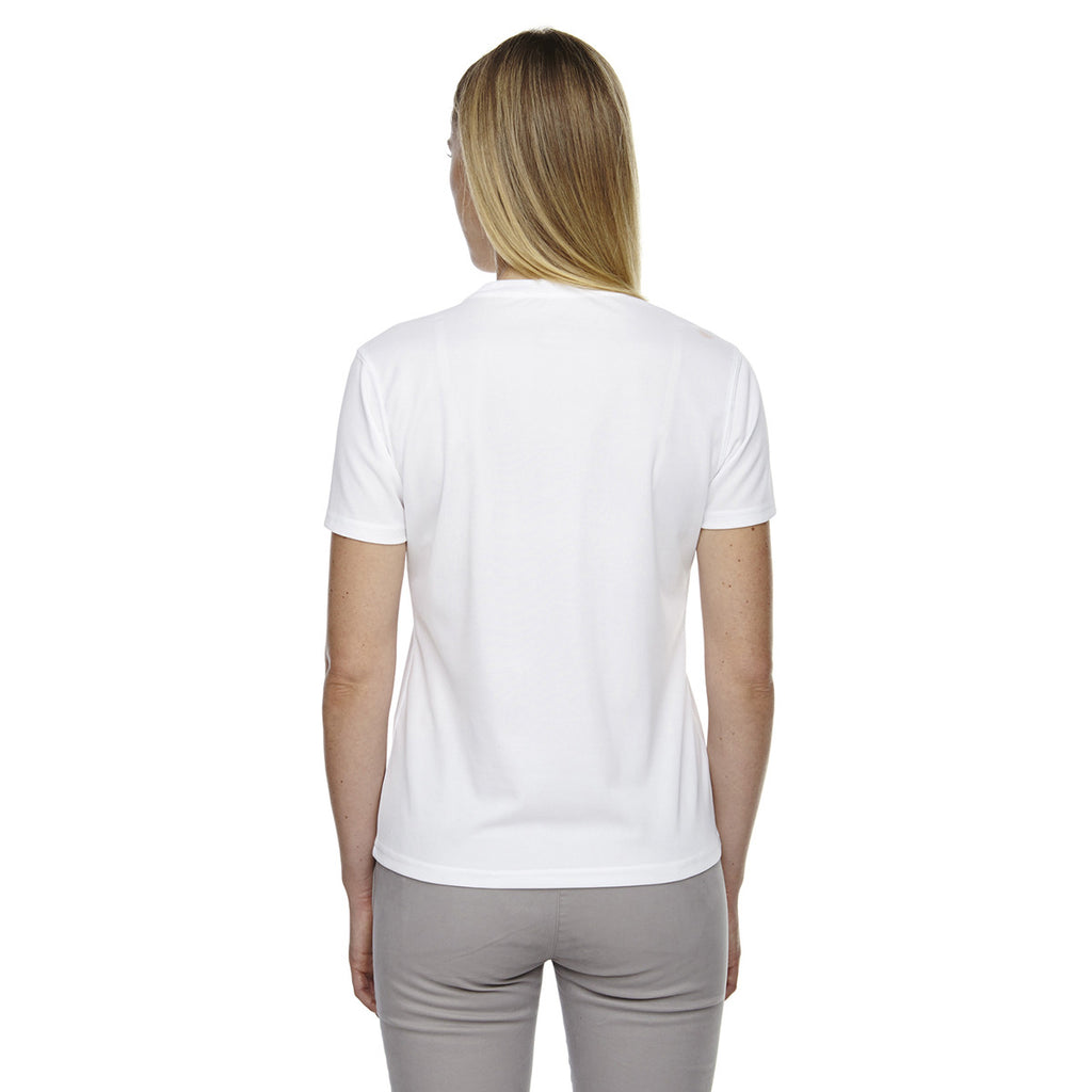 Core 365 Women's White Pace Performance Pique Crewneck