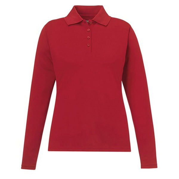 Core 365 Women's Classic Red Pinnacle Performance Long-Sleeve Pique Po