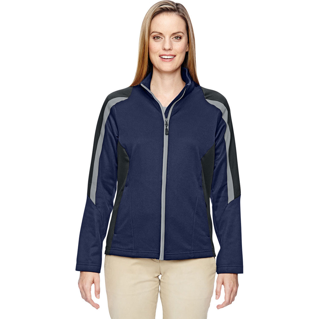 North End Women's Classic Navy Strike Colorblock Fleece Jacket