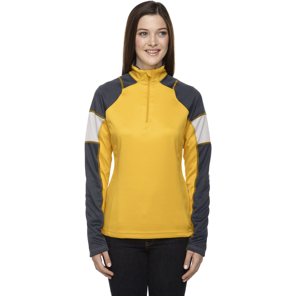 North End Women's Campus Gold Quick Performance Interlock Half-Zip Top