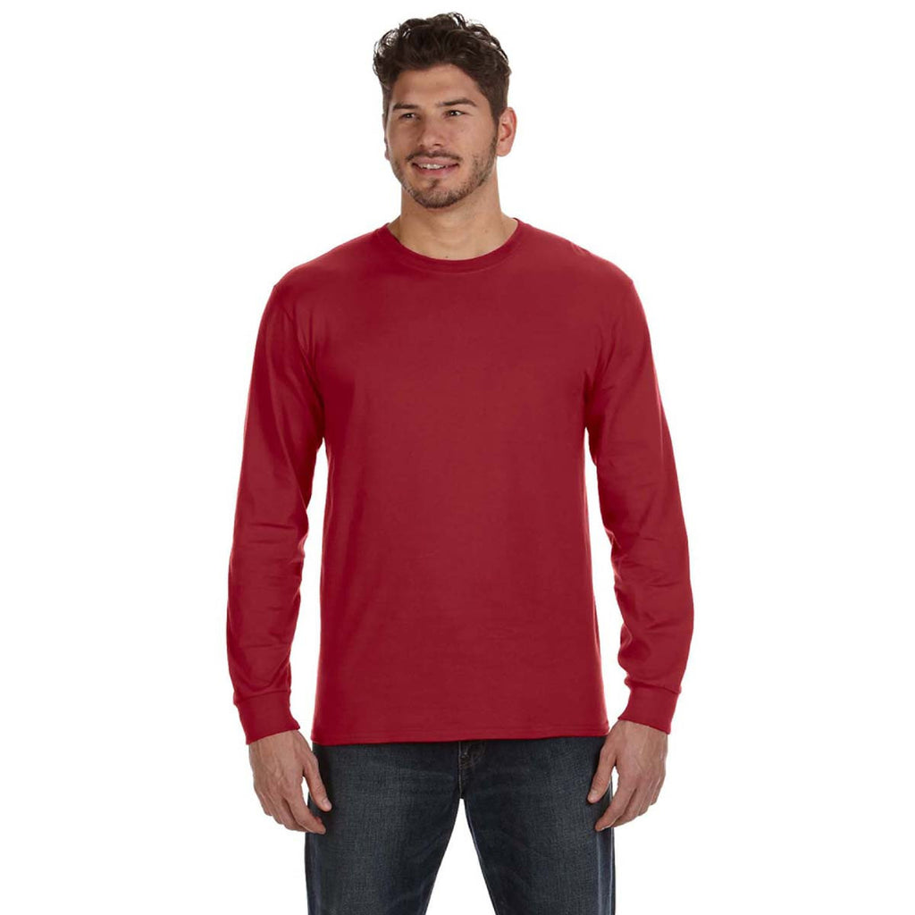 Anvil Men's Independence Red Midweight Long-Sleeve T-Shirt