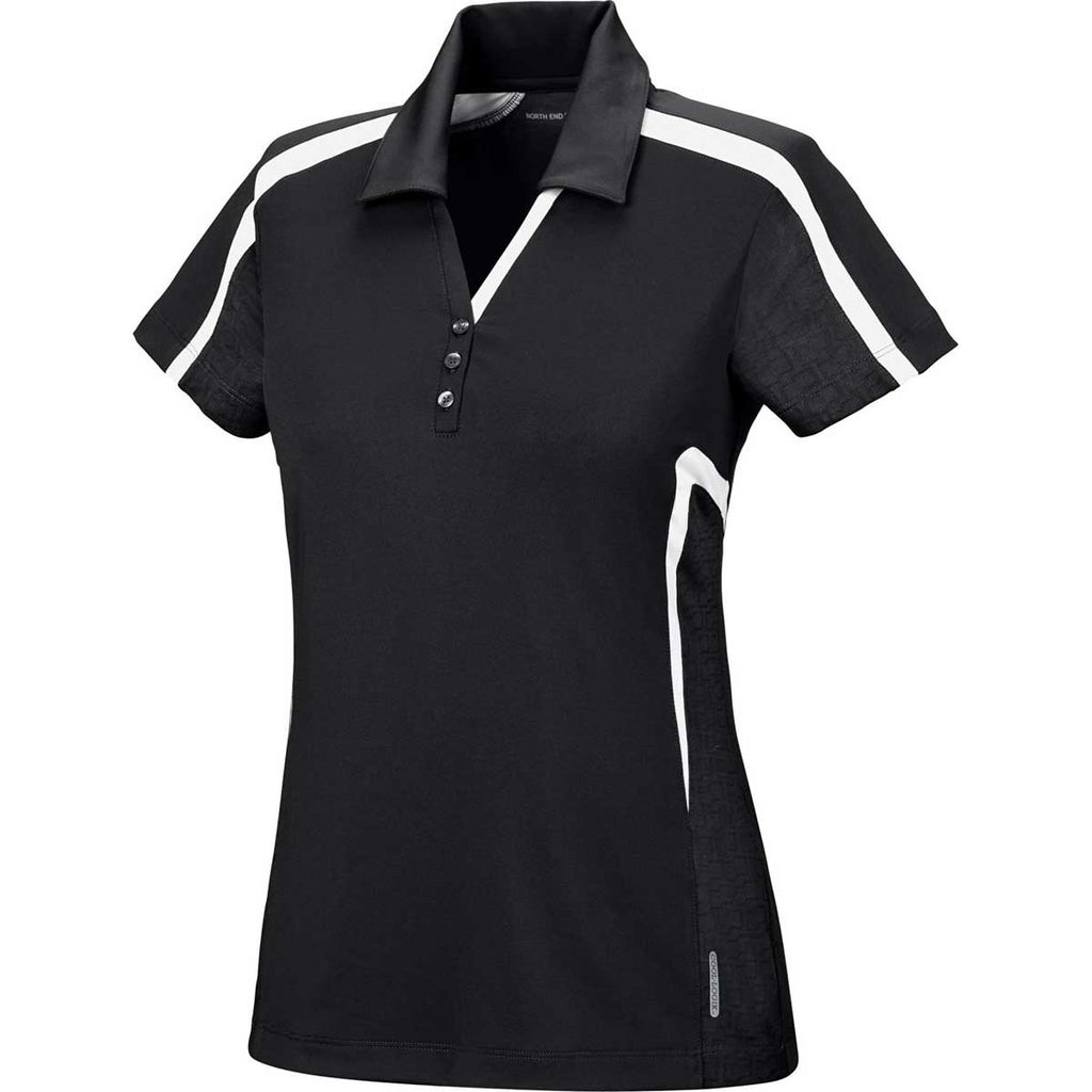 North End Women's Black Accelerate Performance Polo