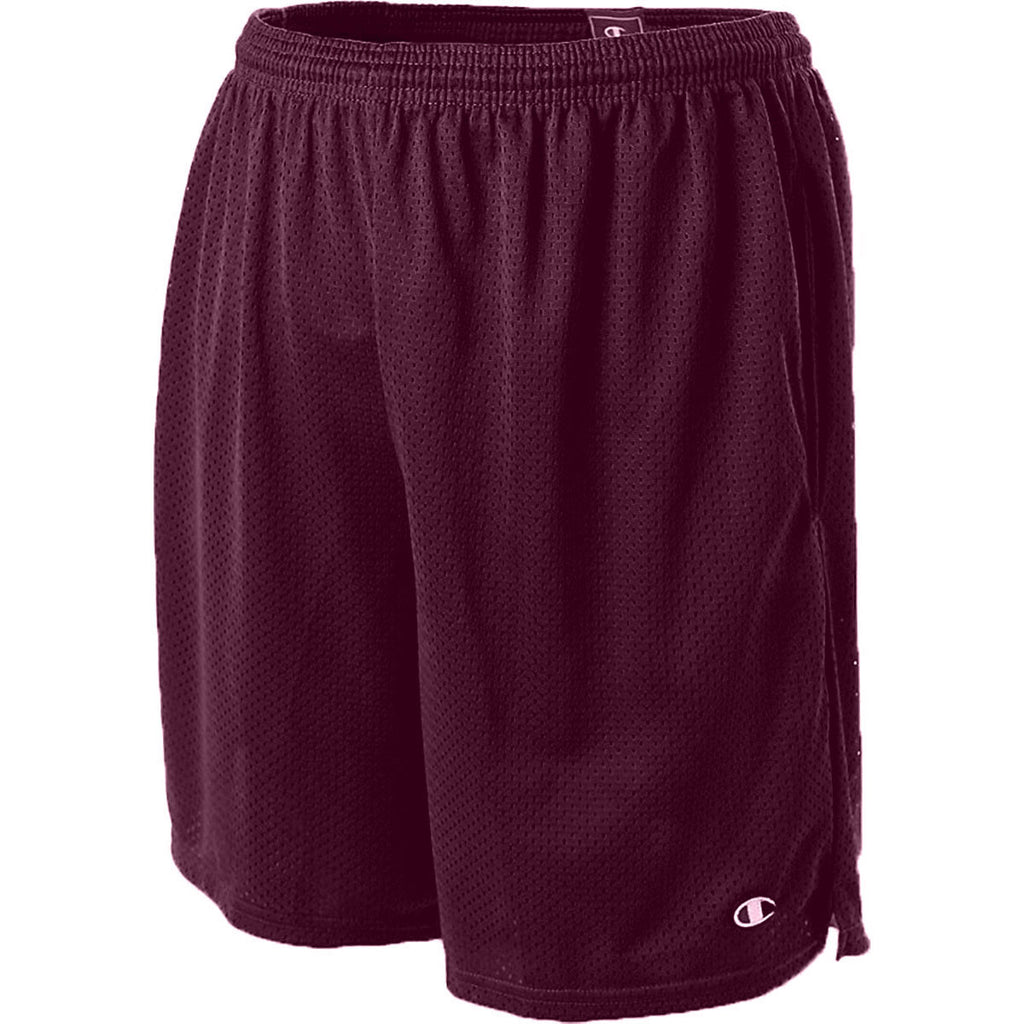 Maroon 3.7-Ounce Mesh Short with Pockets