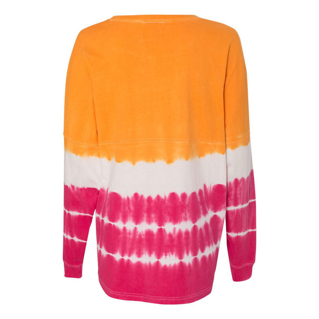 J. America Women's Atomic Orange/Cosmic Pink Tie-Dye Game Day Jersey T