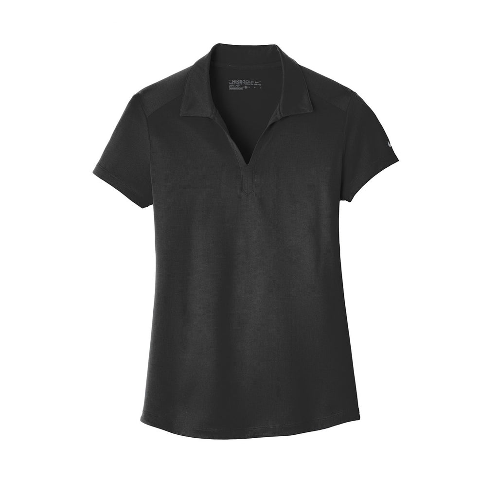 women's black dri fit polo