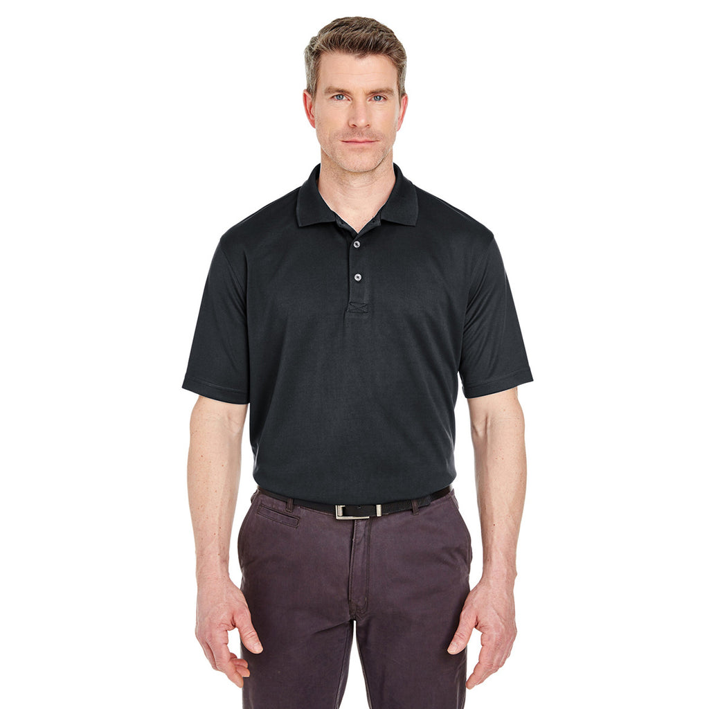 UltraClub Men's Black Tall Cool & Dry Sport Polo