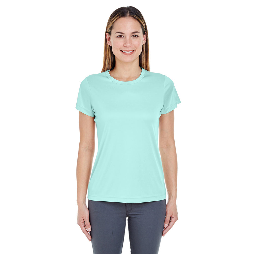 UltraClub Women's Sea Frost Cool & Dry Sport Performance Interlock T-S