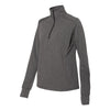 J. America Women's Charcoal Heather Omega Stretch Terry Quarter-Zip Pu