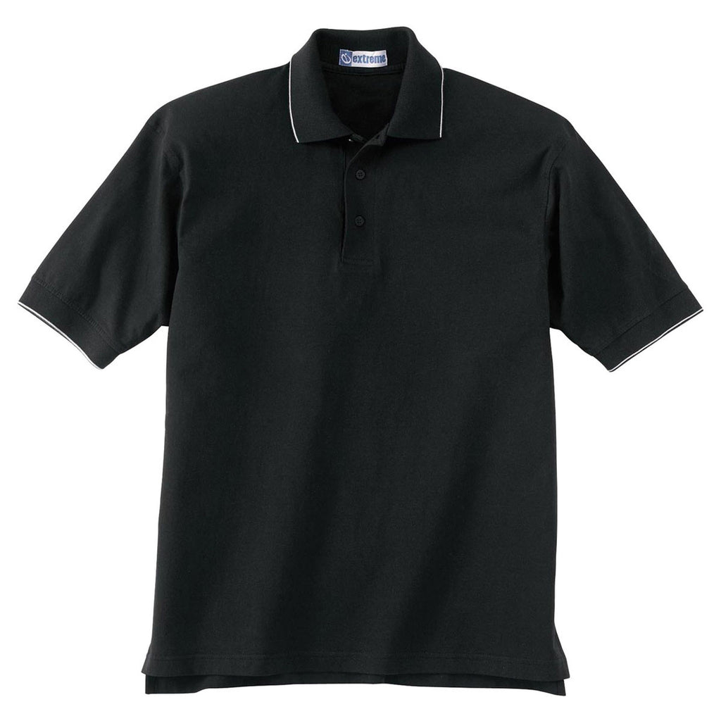 Extreme Men's Black Cotton Jersey Polo