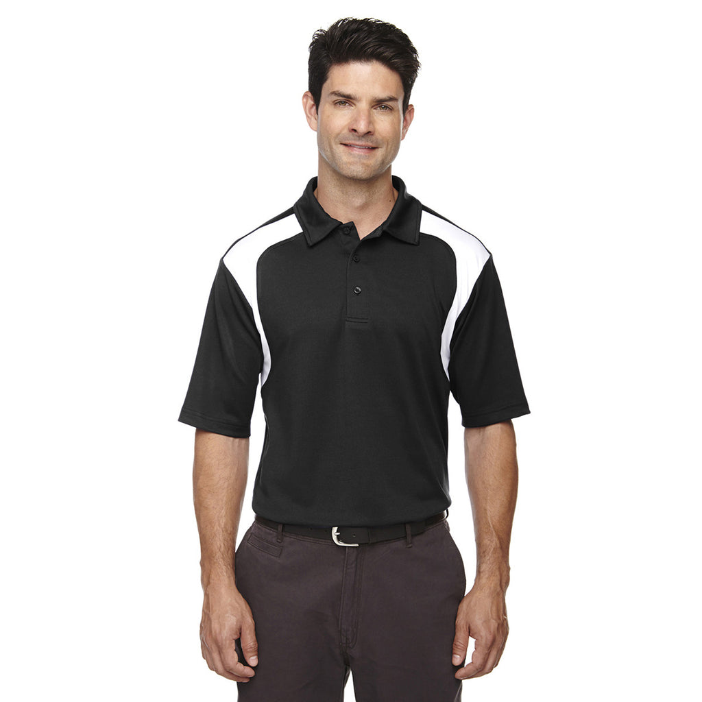 Extreme Men's Black Eperformance Colorblock Textured Polo