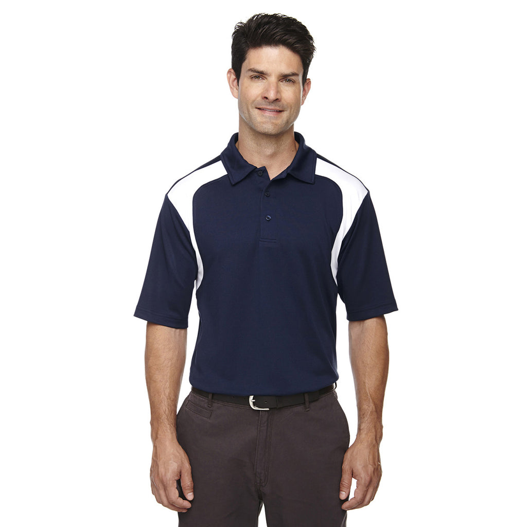 Extreme Men's Classic Navy Eperformance Colorblock Textured Polo