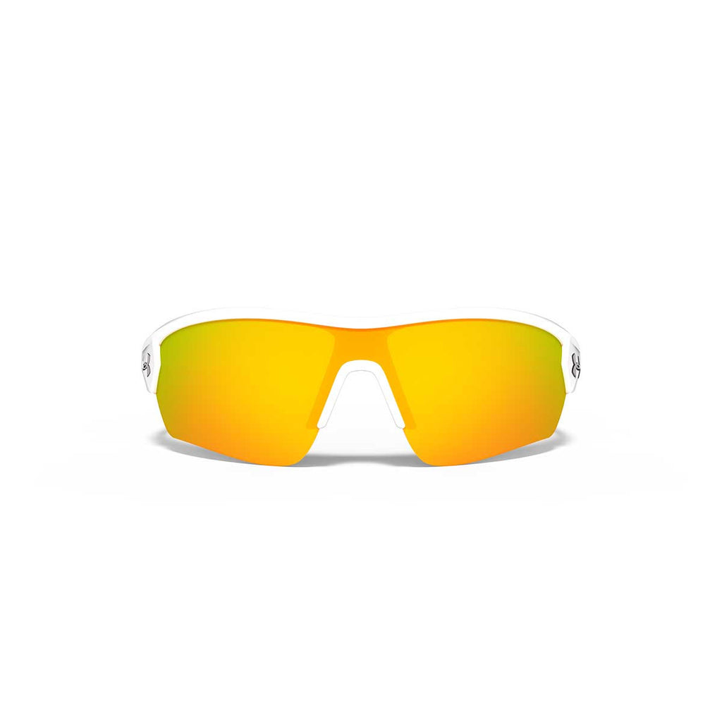 Under Armour Satin White UA Rival With Orange Mirror Lens