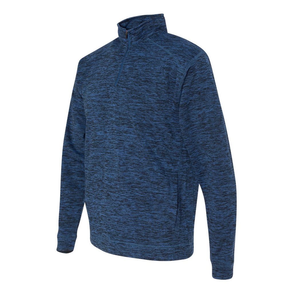 J. America Men's Royal Fleck Cosmic Fleece Quarter-Zip Pullover Sweats