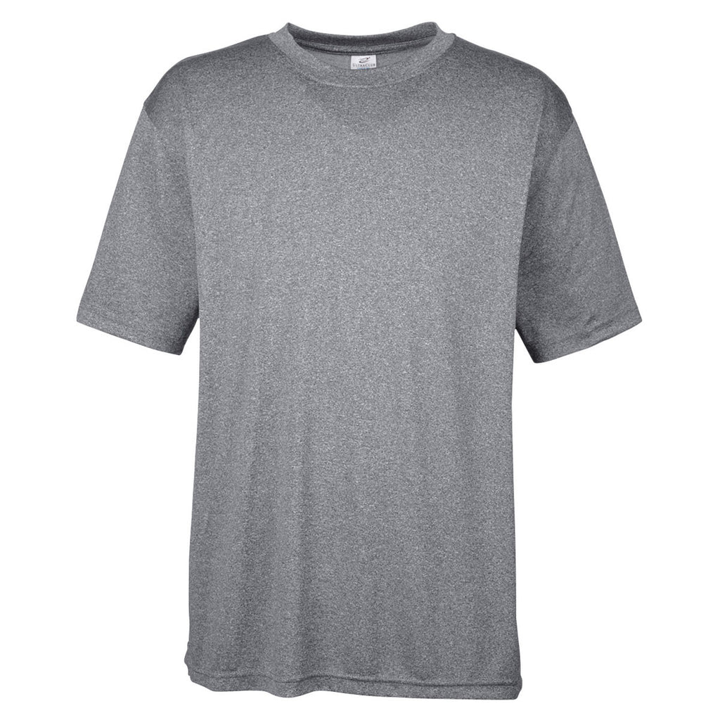 UltraClub Men's Charcoal Heather Cool & Dry Heathered Performance T-Sh