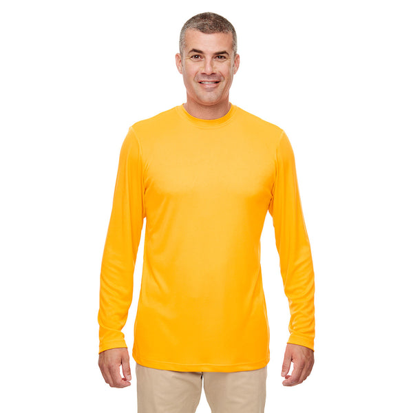 UltraClub Men's Gold Cool & Dry Performance Long-Sleeve Top