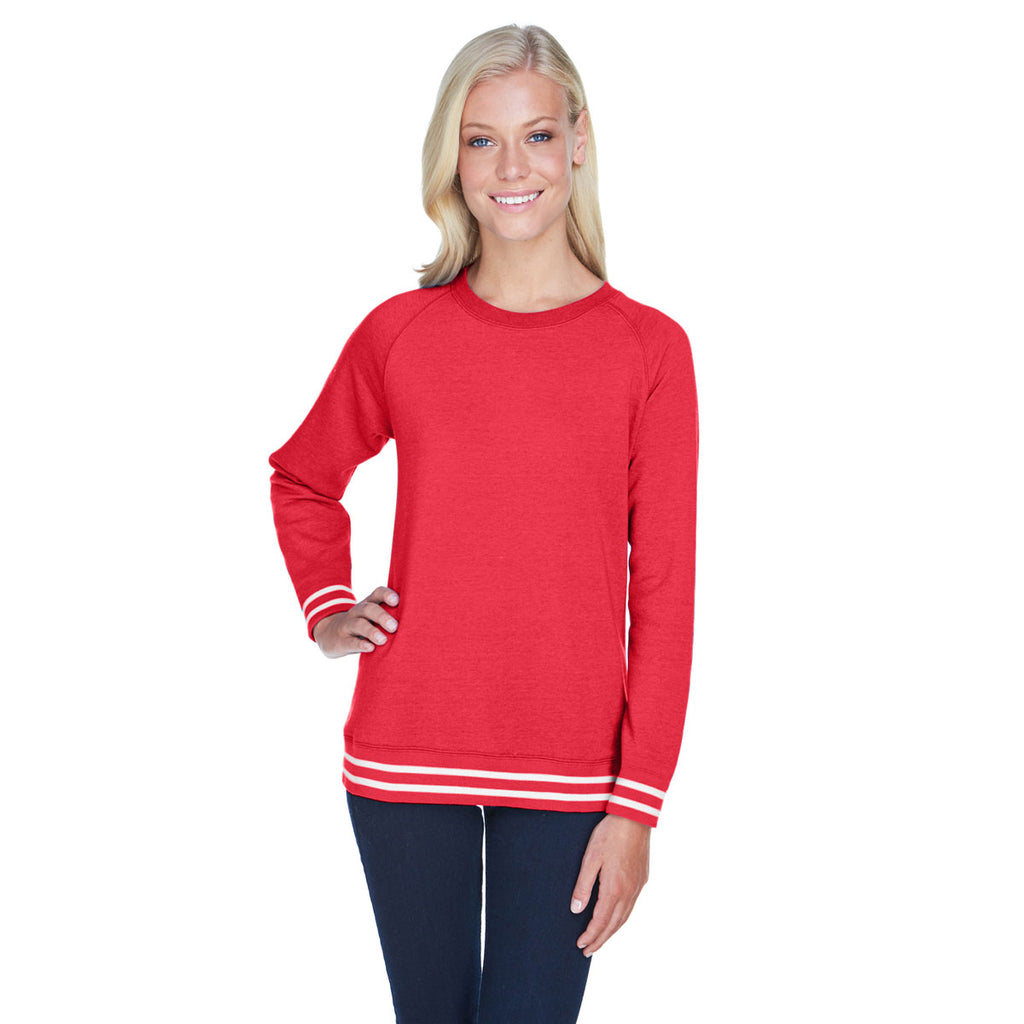womens red crewneck sweatshirt