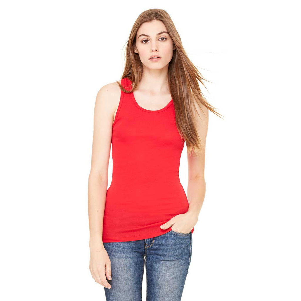 Bella + Canvas Women's Red Sheer Mini Rib Racerback Tank