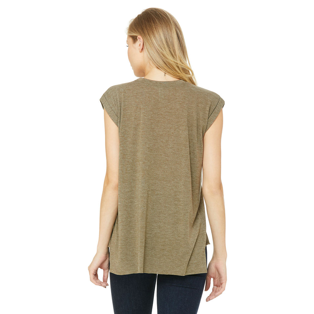 Download Bella + Canvas Women's Heather Olive Flowy T-Shirt with ...