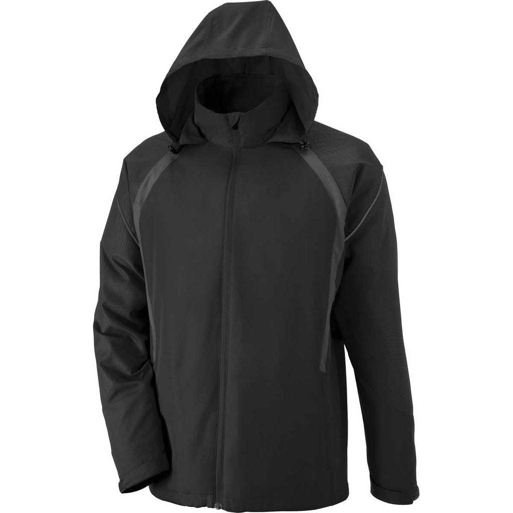 North End Men's Black Sirius Lightweight Jacket with Embossed Print